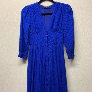 Few Moda blue eyelet midi dress xs